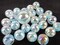 25 Glass Marbles ICE QUEEN Blue/White Clear Iridescent game pack Shooter